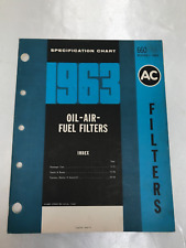 1963 Ac Oil Air Fuel Filters Catalog Chevy Buick Mopar Ford Cadillac Porsche