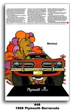 13x19 1968 Plymouth Barracuda Cuda Ad Art Poster 340 383 Brochure Mopar New
