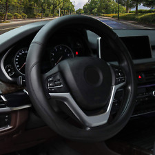 Microfiber Leather Steering Wheel Cover Universal 15 Inch Black