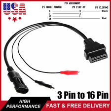 3 Pin To 16 Pin Obd2 Adapter Connector Diagnostic Cable Kit For Fiat Alfa Lancia