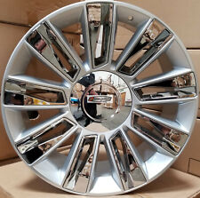 24 Rims New Platinum Silver Chrome Wheels Fit Cadillac Escalade Ext Esv Tahoe