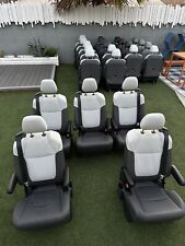 Set Of 5 Toyota Sienna Bucket Seats 2 Tone White Gray Leather. Van Conversion