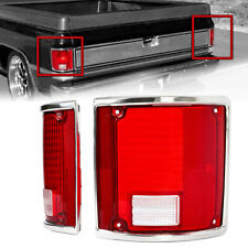 Tail Light Lens Housing Wchrome Bezel Trim For 75-86 Chevrolet Blazer C10 K10