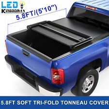 5.8ft Tonneau Cover Truck Bed For 2007-2013 Gmc Sierra Chevy Silverado 1500 Led
