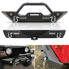 Front Bumper W D-rings Winch Plate For 1987-2006 Jeep Wrangler Tj Yj All Models