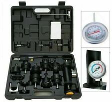 18pcs Radiator Pump Pressure Cooling Leak Tester Test Kit Cap Pump Thermometer