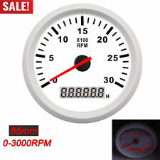 85mm Tachometer 3000rpm With Hourmeter Truck Car Boat Diesel Engine Tacho Meter