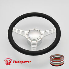 14 Billet 9 Hole Steering Wheel Kit Satin Anodized W Horn Button Adapter
