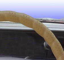 Classic Grip Synthetic Leather Old School Wrap Steering Wheel Cover Beige - 16in