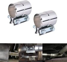 2 Pack 2 Lap Joint Exhaust Band Clamp Muffler Sleeve Coupler Stainless Steel