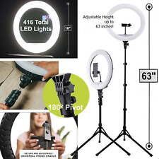 18-inch Led Ring Light Adjustable 63-inch Tripod Stand With Phone Stand