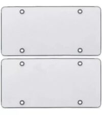 2x Clear Flat License Plate Cover Shield Tinted Plastic Tag Protector