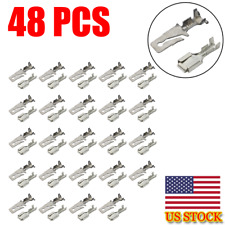 48pcs Male Female 14-16 Awg Gauge Wiring Harness Terminal Crimp Connectors Usa
