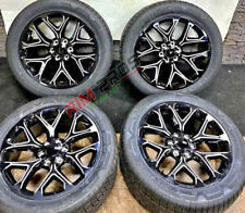 4 New 24 Inch Rims Tires Fit Chevy Gmc 1500 Gloss Black Milled Wheels 6x139mm