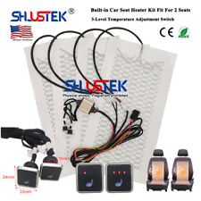 Universal 12v Car Seat Heater Kit 3 Level Heated Square Switch Fit 2 Seats