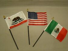 3 Flag Set Includes Mexico Usa California Flags For License Plate Topper