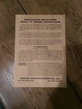 Vintage Original Marvel Inverse Oiler Model T Installation Instructions P-207c