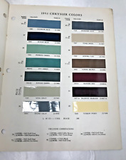 1952 Chrysler Service Bulletin Standard Colors Paint Chips Mopar