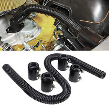 48 Stainless Steel Flexible Radiator Coolant Water Hose Kit With Caps Black