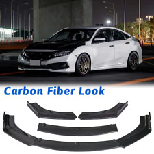 For Honda Civic Car 3pcs Front Bumper Lip Spoiler Splitter Body Kit Carbon Fiber