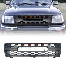 Front Bumper Grille Mesh Grill Wamber Lights For 1997-2000 Toyota Tacoma Black