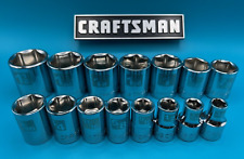 New Craftsman 15pc 12 Sae 6 Pt Socket Set 38-1-14fast Shipping