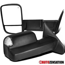 Fit 2002-2008 Dodge Ram Black Power Heated Towing Mirrorsled Signalpuddle Lamp