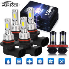 6000k Cob Led Headlight Combo Hi-low Beam Bulbsfog Light Kit Super Bright Lamps