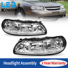 Headlight Assembly For 1997-2003 Chevy Malibu Chrome Housing Clear Lens Headlamp