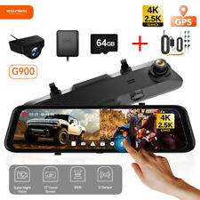 Wolfbox Mirror Dash Camera 4k Dash Cam With Hardwire Kit Free 64g Sd Card