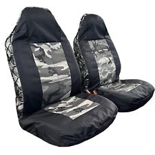 For Chevy Silverado 3500 2007-on Car Truck Front Seat Covers Black Camo Canvas