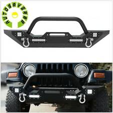 Front Bumper Powder-coated For 87-06 Jeep Wrangler Yj Tj W Led Lights D-rings
