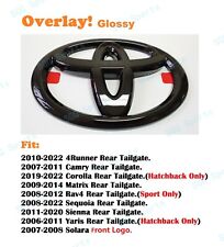 Gloss Black Toyota Logo Overlay Emblem For 4runner Camry Corolla Matrix Rav4 Etc