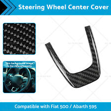 Black Carbon Fiber Steering Wheel Cover Suitable For Fiat 500 Abarth 595 09-19