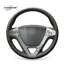 Black Genuine Leather Car Steering Wheel Cover For Acura Mdx 2007-2013 1702