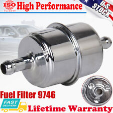 9746 Fuel Filter Chrome Canister For 38 Id Hose Carburetor Inline Gas Filter