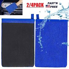 4 Car Wash Gloves Microfiber Clay Bar Towel Detailing Cleaning Cloth Rag Mitt