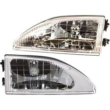 Headlight Set For 94-98 Ford Mustang Left And Right Crystal With Bulb 2pc