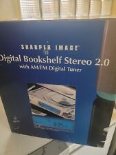 Sharper Image Digital Bookshelf Stereo 2.0 With Amfm Digital Tuner Gm400-new