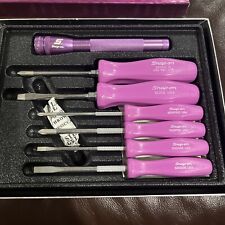 Snap On Tools Pink Violet 6 Piece Screwdriver Set With Flashlight Rare