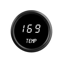 2 116 Digital Water Temperature Gauge White Leds Black Bezel Made In The Usa