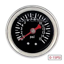 Universal Fuel Pressure Gauge Liquid 0-15psi Oil Pressure Gauge 18 Npt