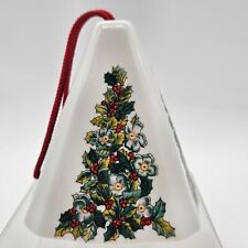 Vintage Jasco Festive Porcelain Christmas Ornament Holly Tree Air Freshner