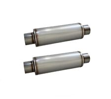 Two 3inletoutlet High Performance Hi-flow Exhaust Muffler 5 Round Body Ss