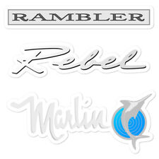 Amc Sticker Assortment Rambler Rebel Marlin Emblem Logo Badge Script
