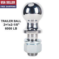 Trailer Hitch Ball 2-inch Diameter 1 X 2-18-inch Shank 6000 Lbs Chrome Us