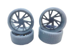 124 Scale 28 Billet Truck Car Wheels And Tires Set Staggered And Deep Dish