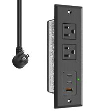 Recessed Power Strip With Two Usb-c Ports Fast Charging Usb A Port Desk Outlet