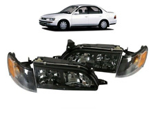 For 93 97 Toyota Corolla Jdm Dx Headlight Set Lh Rh Black Housing New