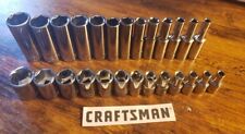 Craftsman 26pc Short Deep 14 Metric Mm 6pt Ratchet Wrench Socket Set